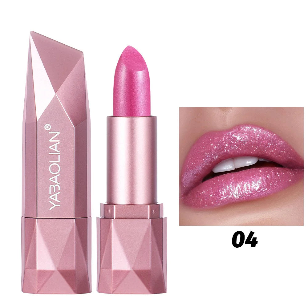 Diamond Shine Pearlescent Glitter Lipstick – High Gloss & Hydrating