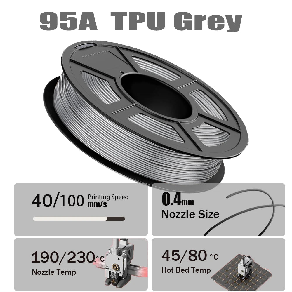 3D Maliang 95A TPU Filament 1.75mm | 2×500G Bundle (1KG)