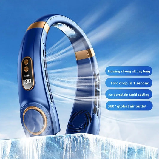 Neck Fan Rechargeable Personal Skincare Portable Fan Battery Operated Hands Free Wearable USB Neck Cooling Fan forIndoor Outdoor Peaceful Pleasures Health and Wellness