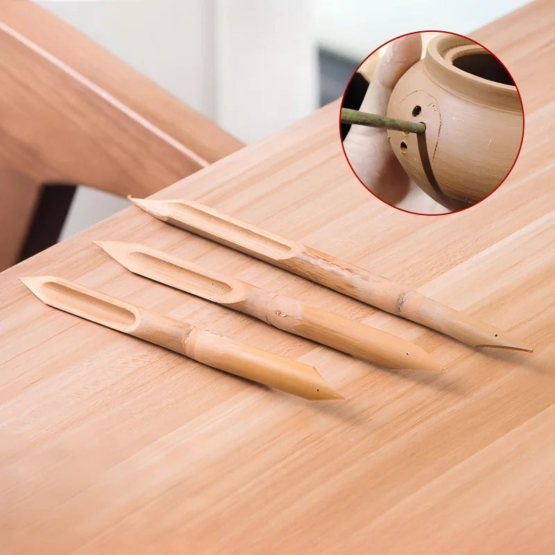 3-Piece Bamboo Reed Pen & Clay Sculpting Tool Set
