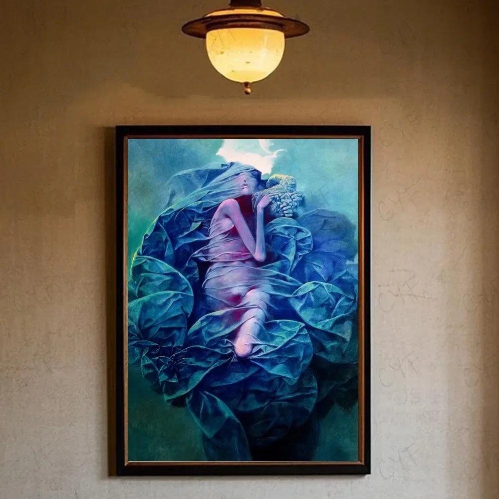 Famous Surrealism Artworks By Zdzislaw Beksinski Poster HD Art Prints for Home Living Room Bedroom Bar Aesthetic Wall Decor Peaceful Pleasures Health and Wellness