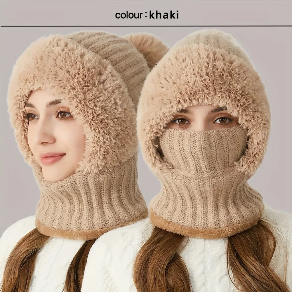 Knitted Balaclava Hat Scarf Mask – Windproof Full Face Winter Cap