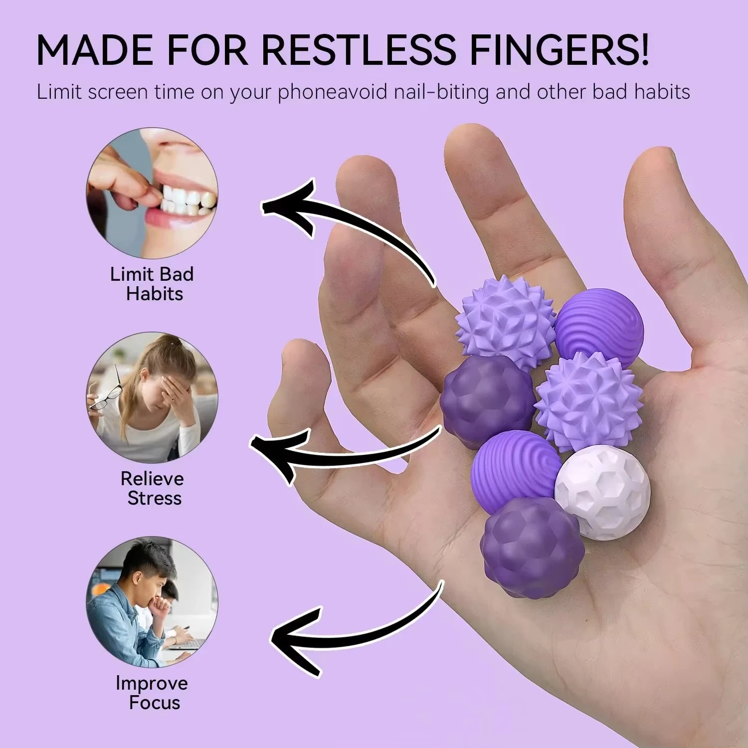 Magnetic Silicone Sensory Balls Worry Balls Autism Calming Fidgeting Toy Fidget Toy Kid Adults Anxiety Relief Stress Sensory Toy Peaceful Pleasures Health and Wellness