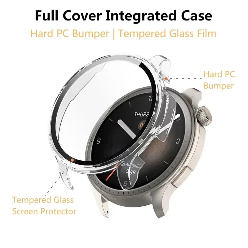 Amazfit Balance A2286 Tempered Glass Case & Screen Protector Smartwatch Protective Case Oasis Select