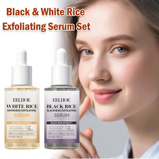 Black & White Rice Exfoliating Serum Set – BHA & Niacinamide