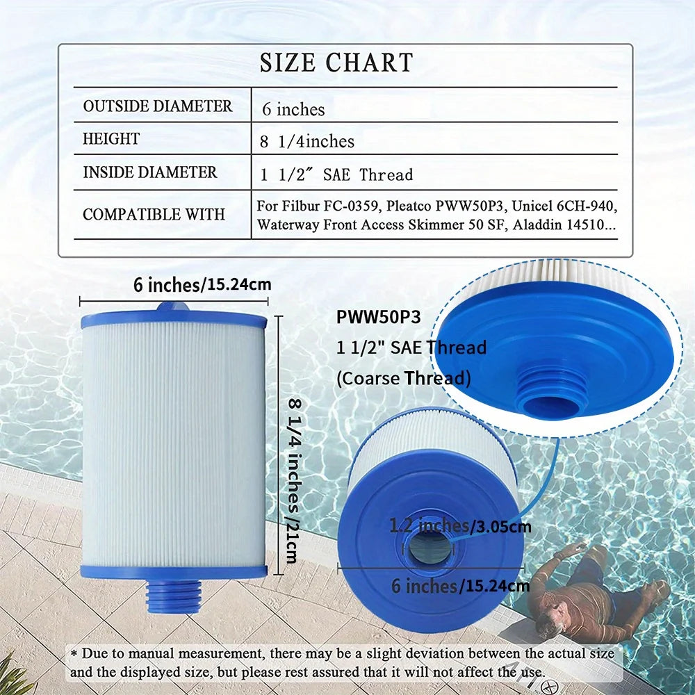 Replacement Hot Tub Spa Filter For PWW50 6CH-940 Peaceful Pleasures Health and Wellness