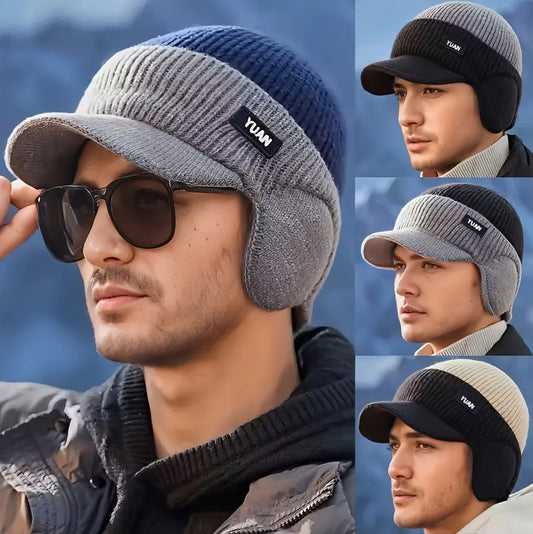 Dual-Tone Knit Baseball Cap - Outdoor Activities | Fashionable Dad Hat with Ear Protection | Perfect for Couples Hats for Men Peaceful Pleasures Health and Wellness
