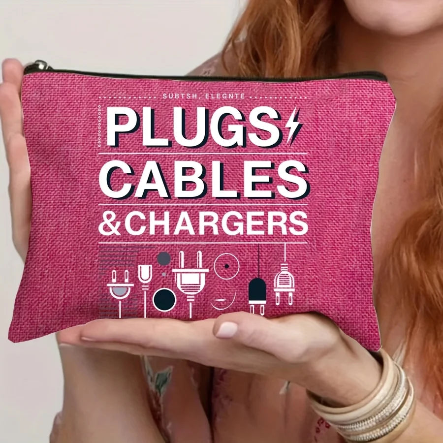 Cute Small Zipper Pouch | Cable, Charger & Cosmetic Organizer