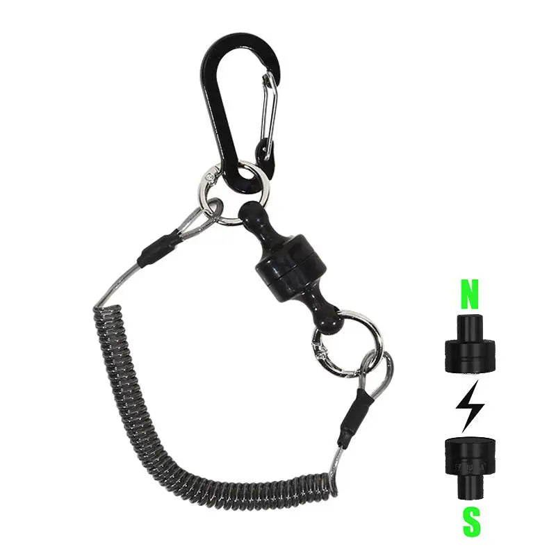 Retractable Coil Tether with Magnetic Buckle Clip Auto-Release High Elasticity Spring Cord Anti-Loss Safety for Keys Tools Peaceful Pleasures Health and Wellness