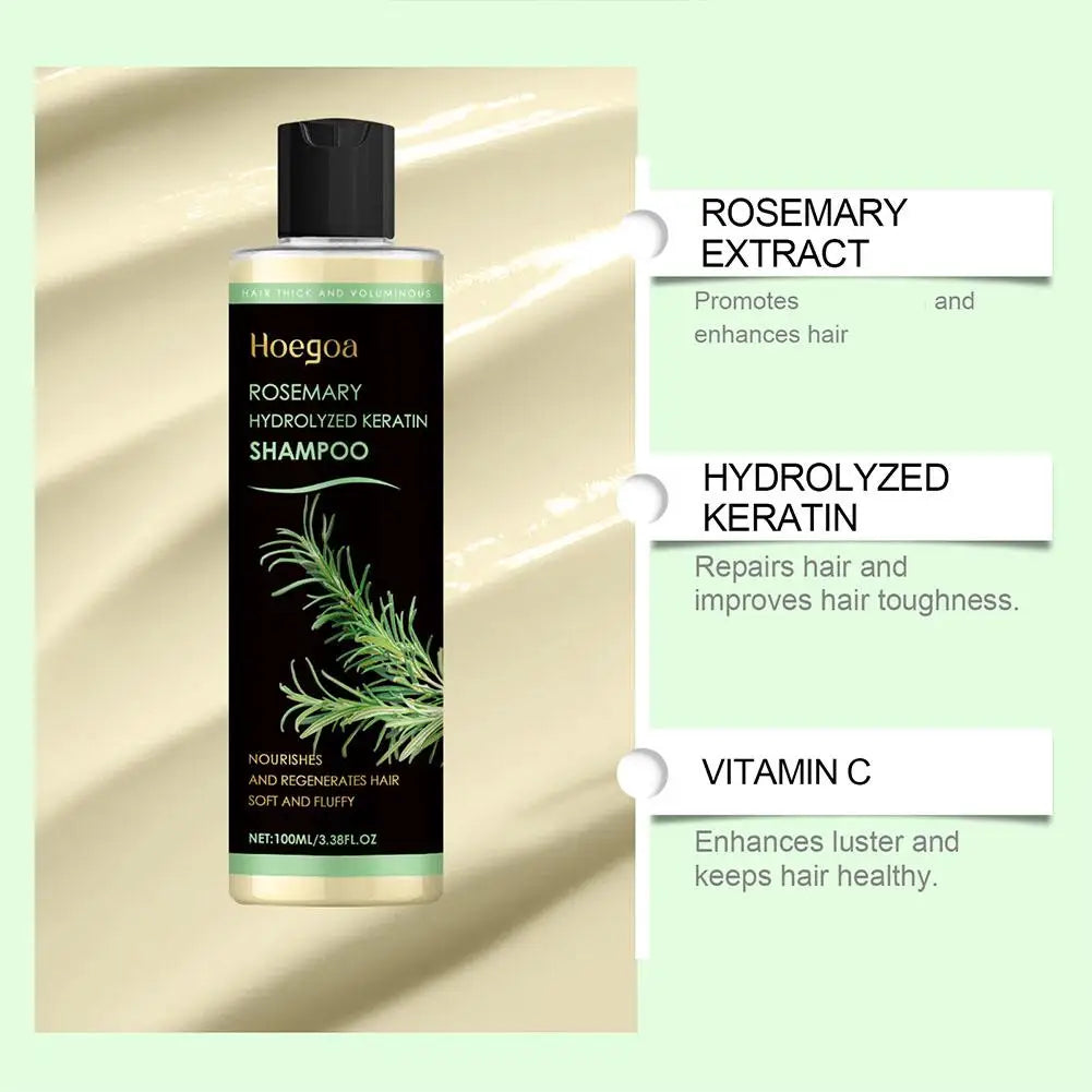 100ML Rosemary Hair Shampoo Volumizing and Thickening Strengthening and Oil Control Nourishes and Repairs Hair Oil Adds Volume Peaceful Pleasures Health and Wellness