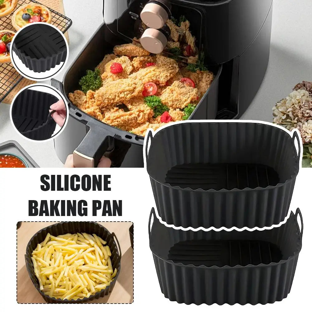 Silicone Air Fryer Liner 21cm Square Reusable Non-Stick Mat