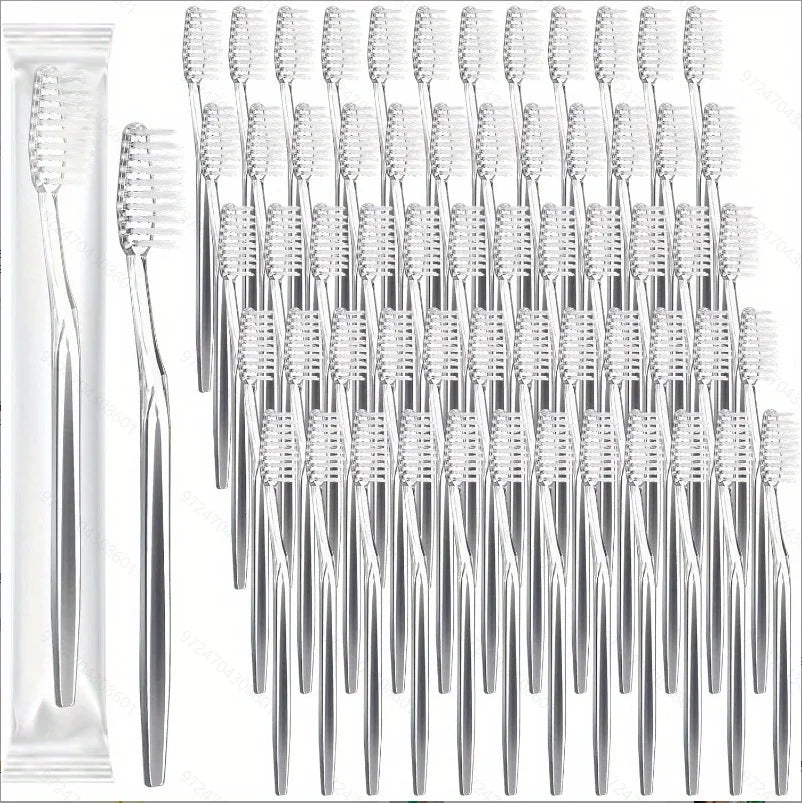 40/80 Pack Disposable Toothbrushes with Medium-Soft Nylon Bristles, Individually Packaged, Suitable for Travel and Hotel Adult Oral Care Peaceful Pleasures Health and Wellness
