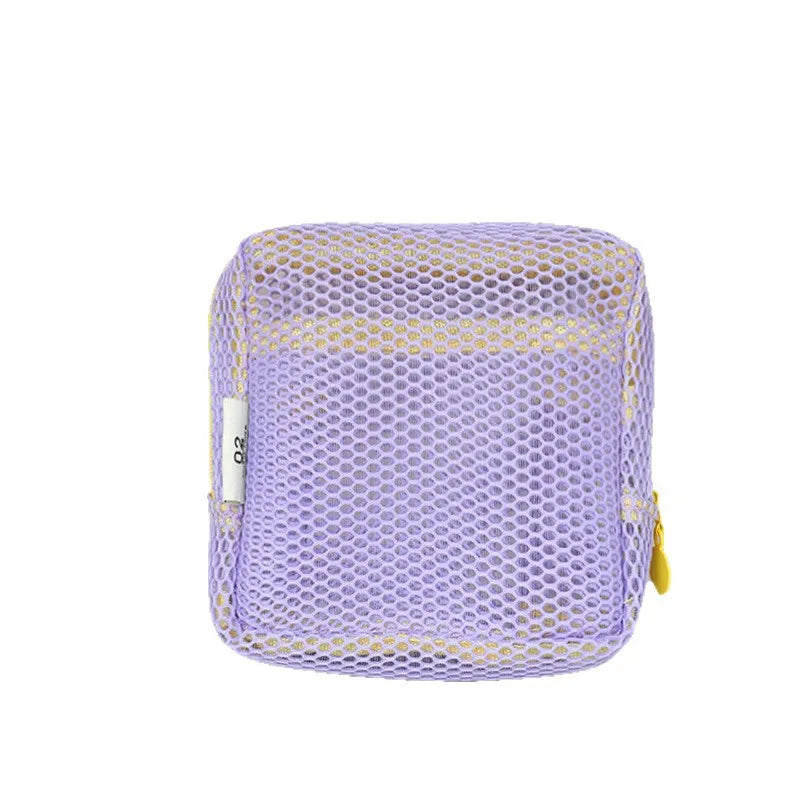 Colorful Net Fabric Makeup Bag & Mini Wallet | Tofu Bag