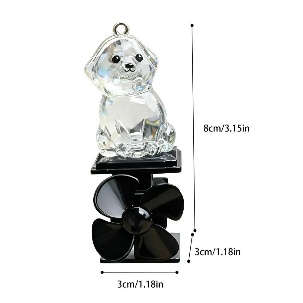 Wind-Powered Handlebar Dog Figurine – Spins & Glows at Night