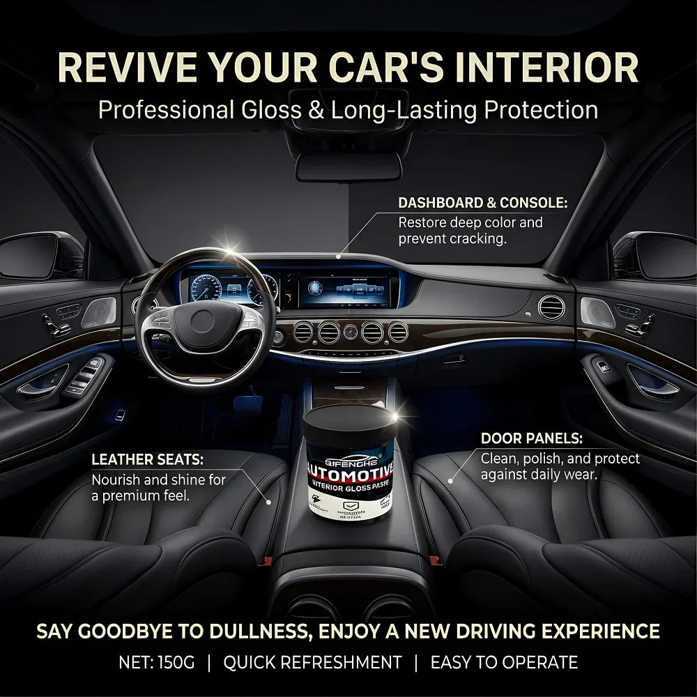 150g Car Plastic Restorer, Dashboard Polish & Tire Shine Paste