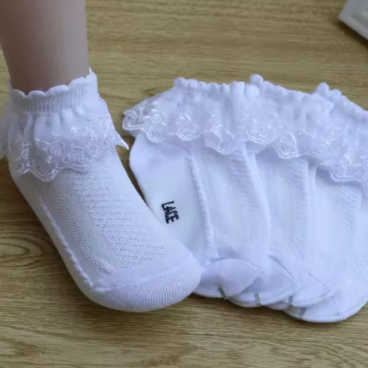 0-12Y Spring Summer Children Lace Socks Baby Girls Cotton Mesh Stockings Princess Short Dance Socks Kids Socks Ruffle Socks Peaceful Pleasures Health and Wellness