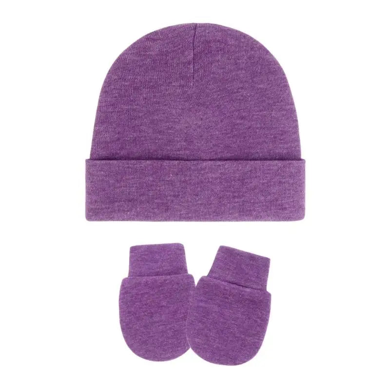 Cotton Newborn Baby Hat & Mittens Set – Soft Knit, 0–12 Mo