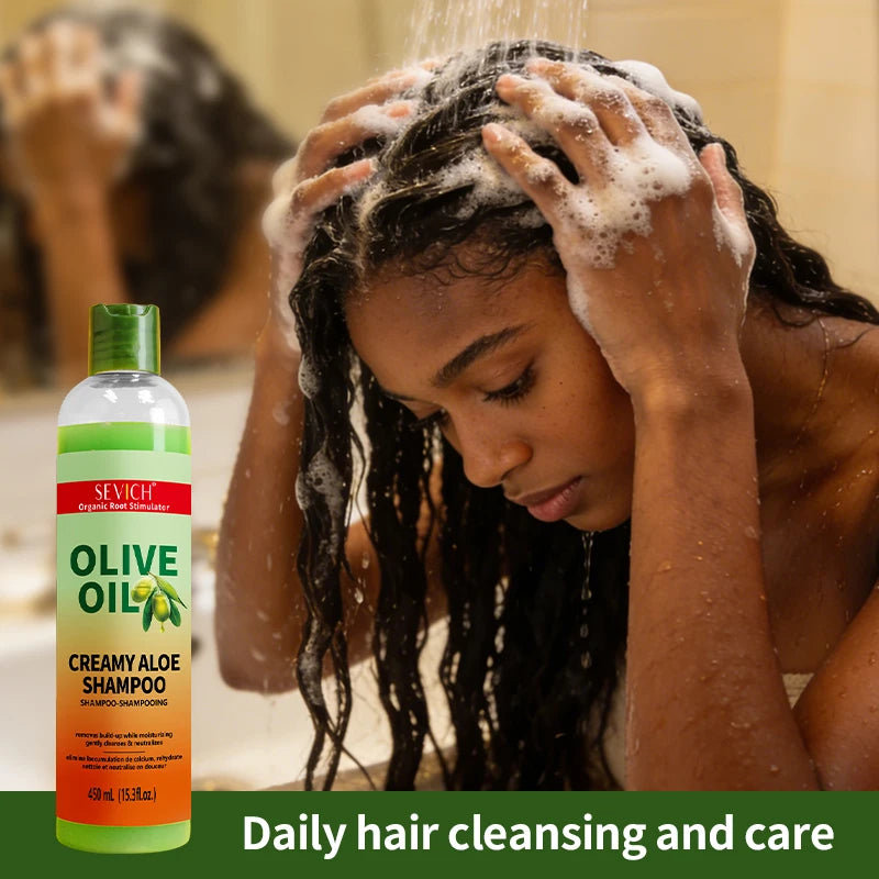Olive Oil Shampoo 450ml Deep Cleansing Dandruff Removal Shampoo Oil Control Prevents Hair Breakage Scalp Cleansing Hair Care Peaceful Pleasures Health and Wellness
