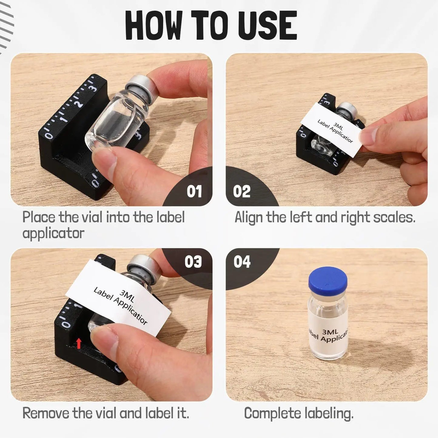 Vial Label Applicator for 3ml & 10ml Bottles | Easy Alignment