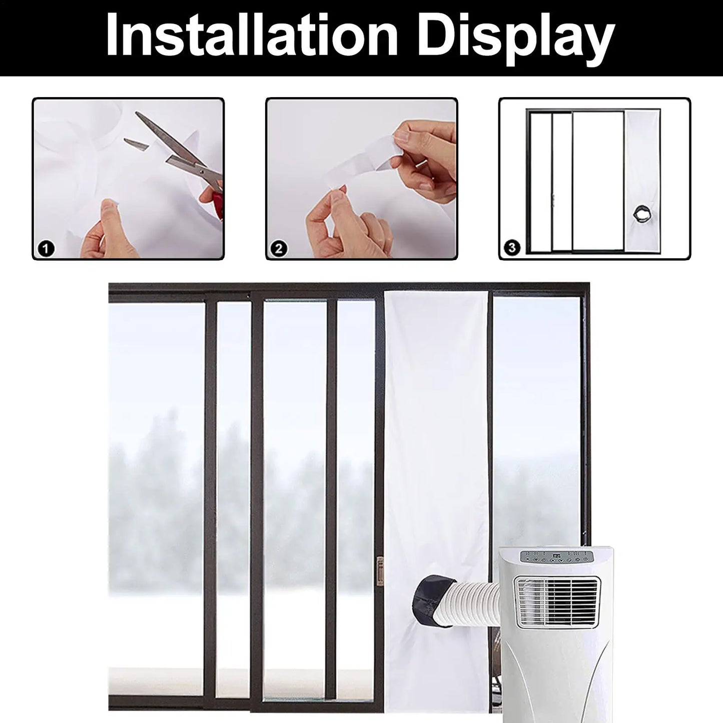 Portable AC Window Vent Seal Kit – Waterproof Cloth 2M/3M