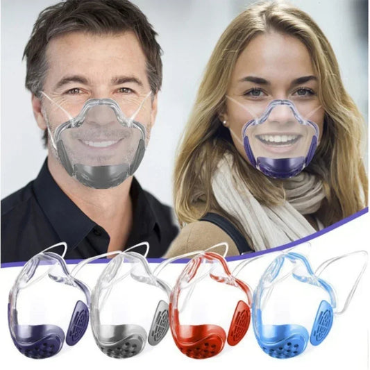 Transparent Protective Face Shield Mask Reusable Adult Plastic Mouth Peaceful Pleasures Health and Wellness
