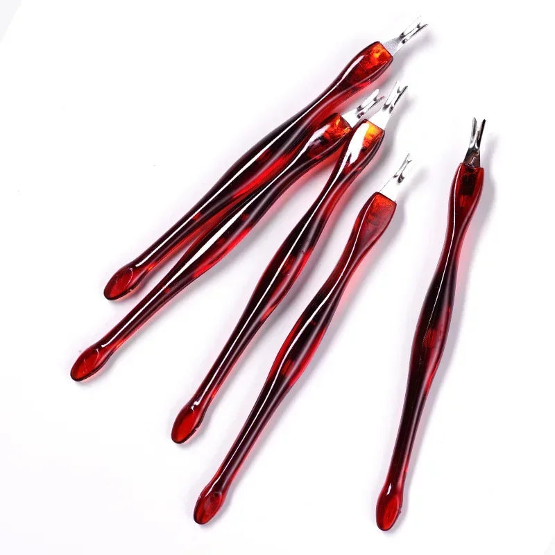 Cuticle Pusher Stainless Pusher Nail Art Fork Manicure Tool for Trim Dead Skin Fork Nipper Pusher Trimmer Cuticle Remover Peaceful Pleasures Health and Wellness