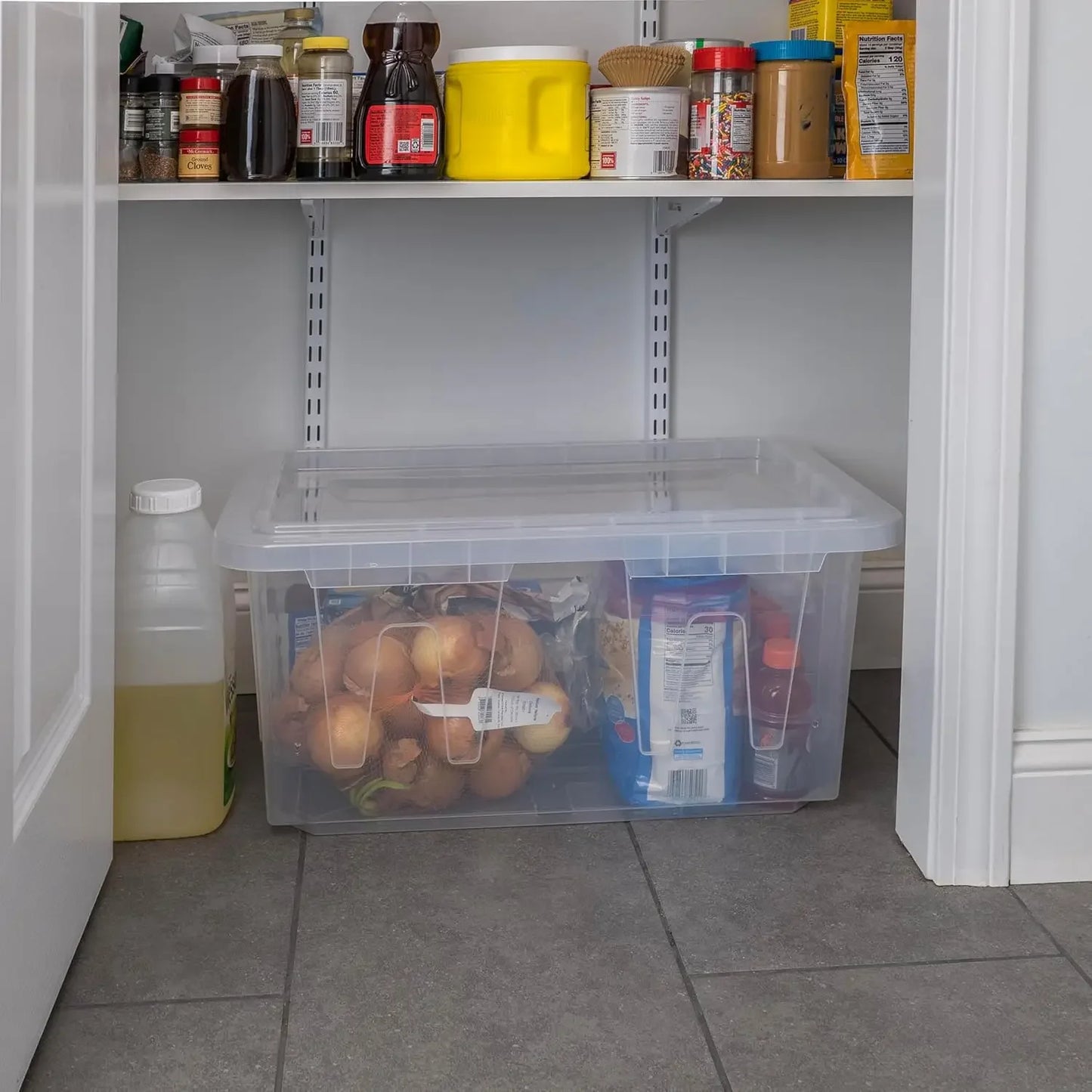 4-Pack Heavy Duty Clear Storage Containers with Snap-Tight Lids, Stackable Bins, Made in USA (60 Qt, 15 Gallon) Peaceful Pleasures Health and Wellness