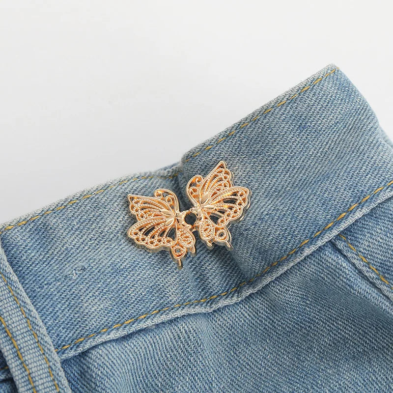 Butterfly Waist Buckle | No-Sew Metal Snap Button Adjuster