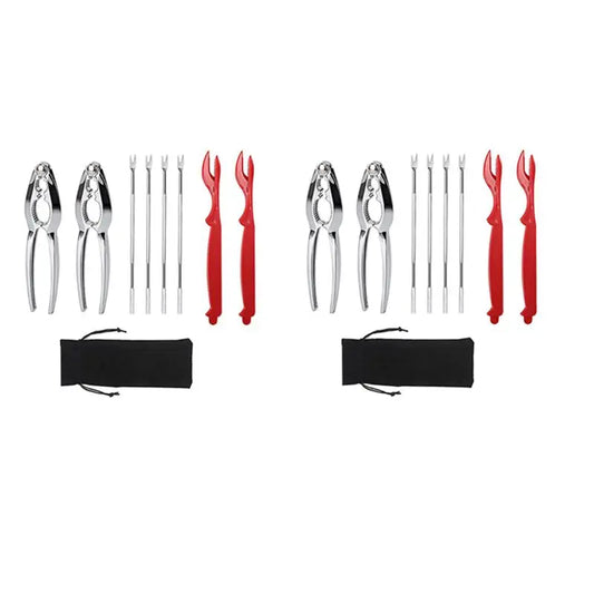 A36T-Crab Crackers And Tools, Lobster - 4 Crab Leg Crackers And 8 Crab Leg Forks Sturdy & Durable & Rustproof &Reusable Peaceful Pleasures Health and Wellness Default Title
