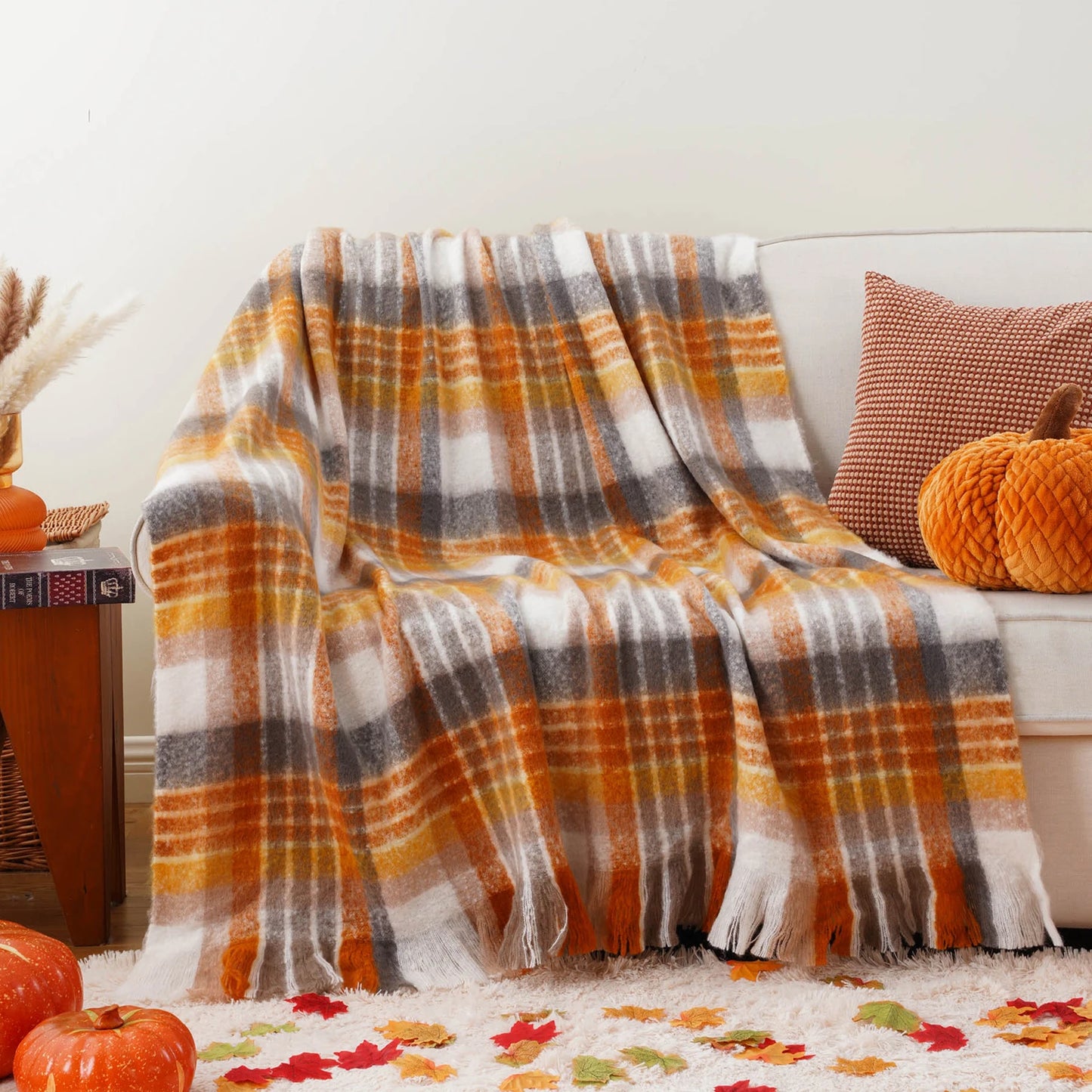 Battilo Plaid Throw Blanket | Soft Tartan Sofa Throw