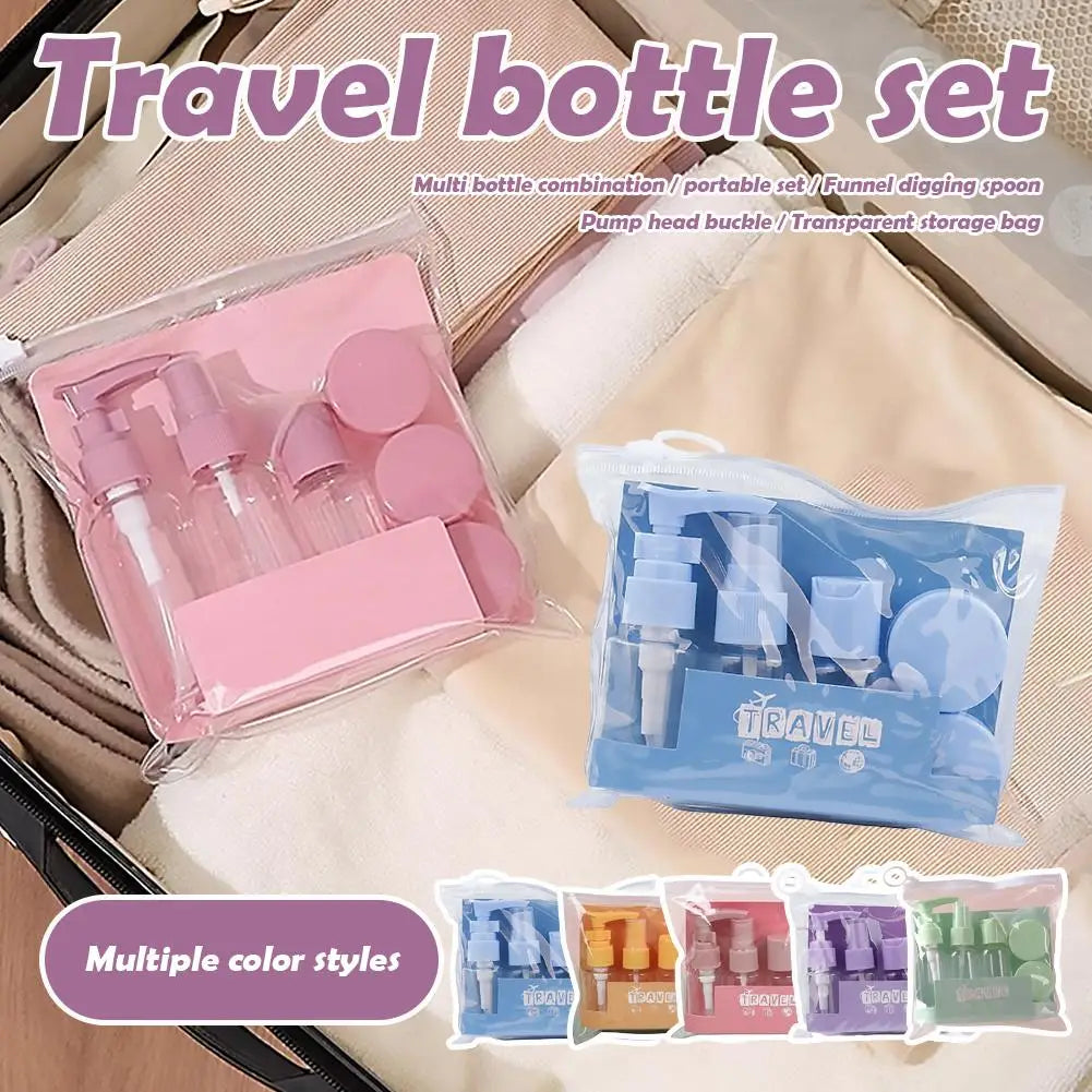 Leak-Proof Travel Bottles Kit | Clear Toiletry Containers Set