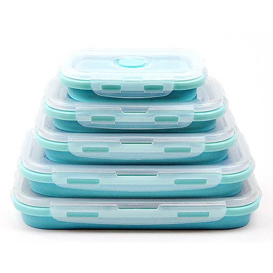 Foldable Silicone Lunch Box Set | Collapsible Food Containers Silicone Lunch Box Peaceful Pleasures Health and Wellness YELLOW 500ml