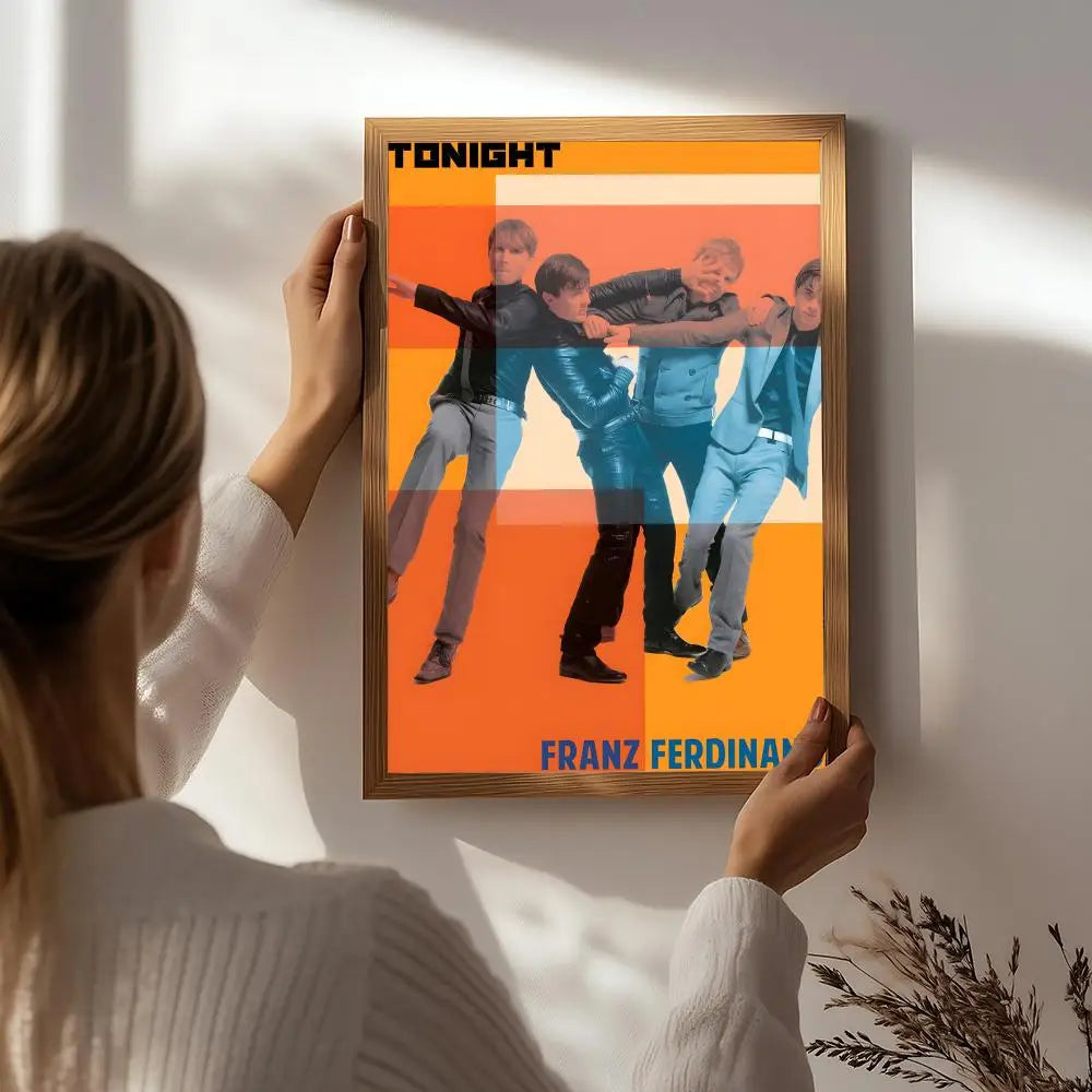 Band F-Franz Ferdinand Poster HD Self Adhesive Waterproof Wall Art Ideal for Home Office Dorm Bedroom Great Gift Peaceful Pleasures Health and Wellness White2 30X40cmNoframe