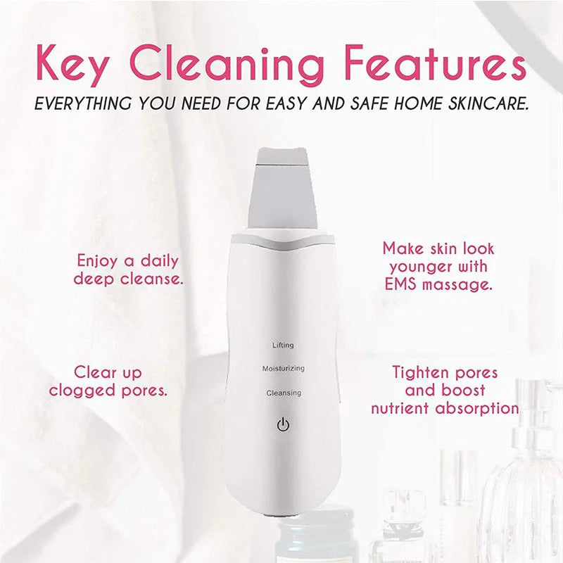 Blackhead Scraper Electric Pore Cleaner Acne Removal Exhaust Instrument Suction Wonder Ultrasonic Peeler Peaceful Pleasures Health and Wellness