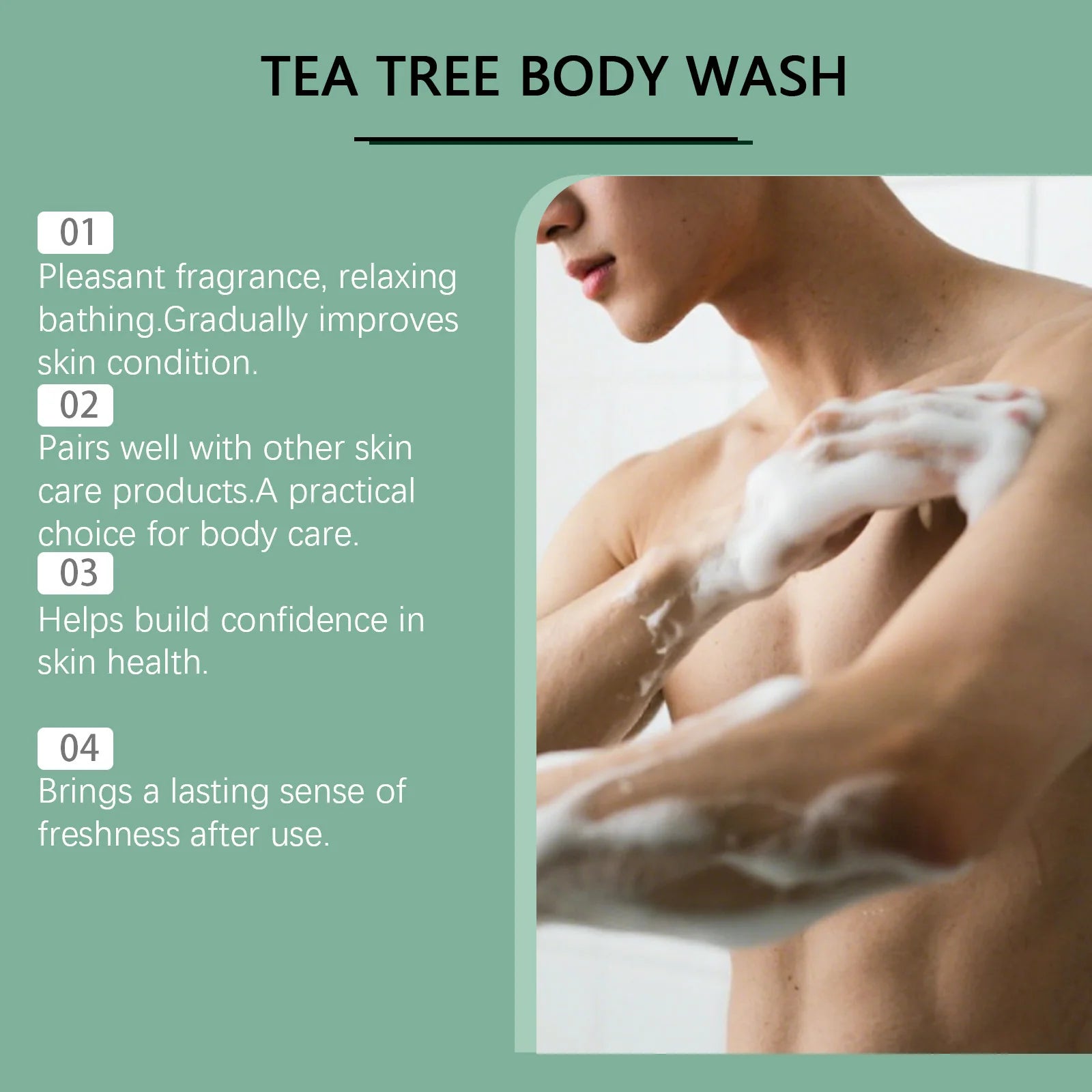 Tea Tree Shower Gel Gentle Cleansing Moisturizing Smoothing Refreshing Brightening Acne Treatment Fragrance Soothing Body Wash Peaceful Pleasures Health and Wellness