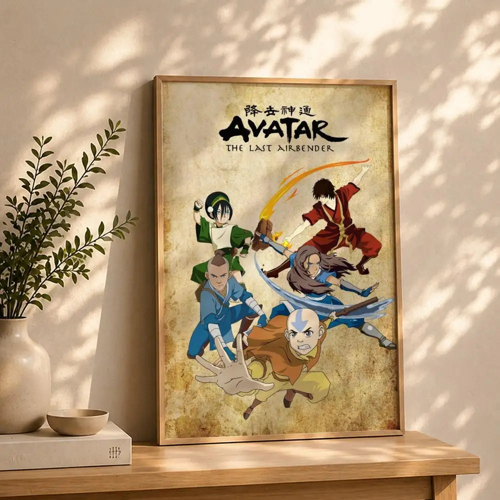 Animation A-Avatar: The Last AirbenderS Poster HD Self Adhesive Waterproof Wall Art Ideal for Home Office Dorm Bedroom Great Peaceful Pleasures Health and Wellness White1 40X50cmNoframe