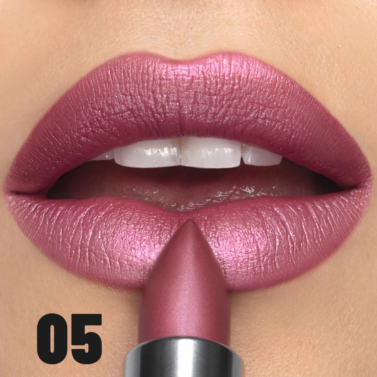 Metallic Lipstick – Frosted Bronze Gold Shimmer, Waterproof