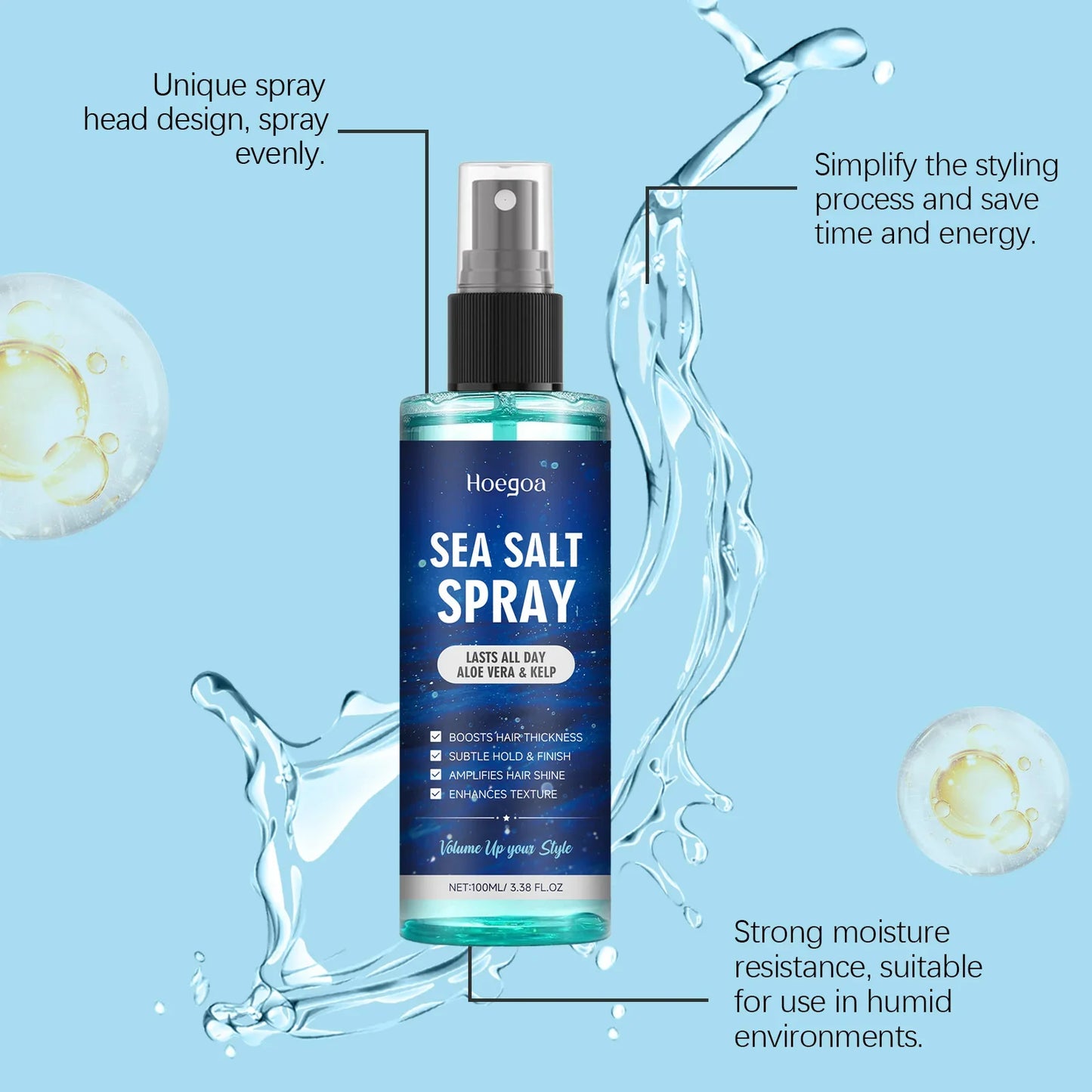 Hoegoa Sea Salt Curl Spray – Texturize & Boost Curls 100ml