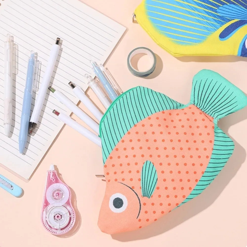 Pufferfish Back-To-School Stationery Bag Pen Bag Deep-Sea Fish Fish Pencil Case Desktop Storage Aesthetic Peaceful Pleasures Health and Wellness