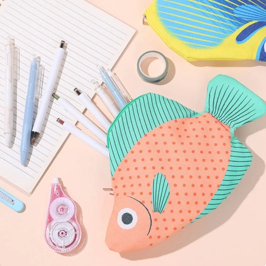 Pufferfish Back-To-School Stationery Bag Pen Bag Deep-Sea Fish Fish Pencil Case Desktop Storage Aesthetic Peaceful Pleasures Health and Wellness
