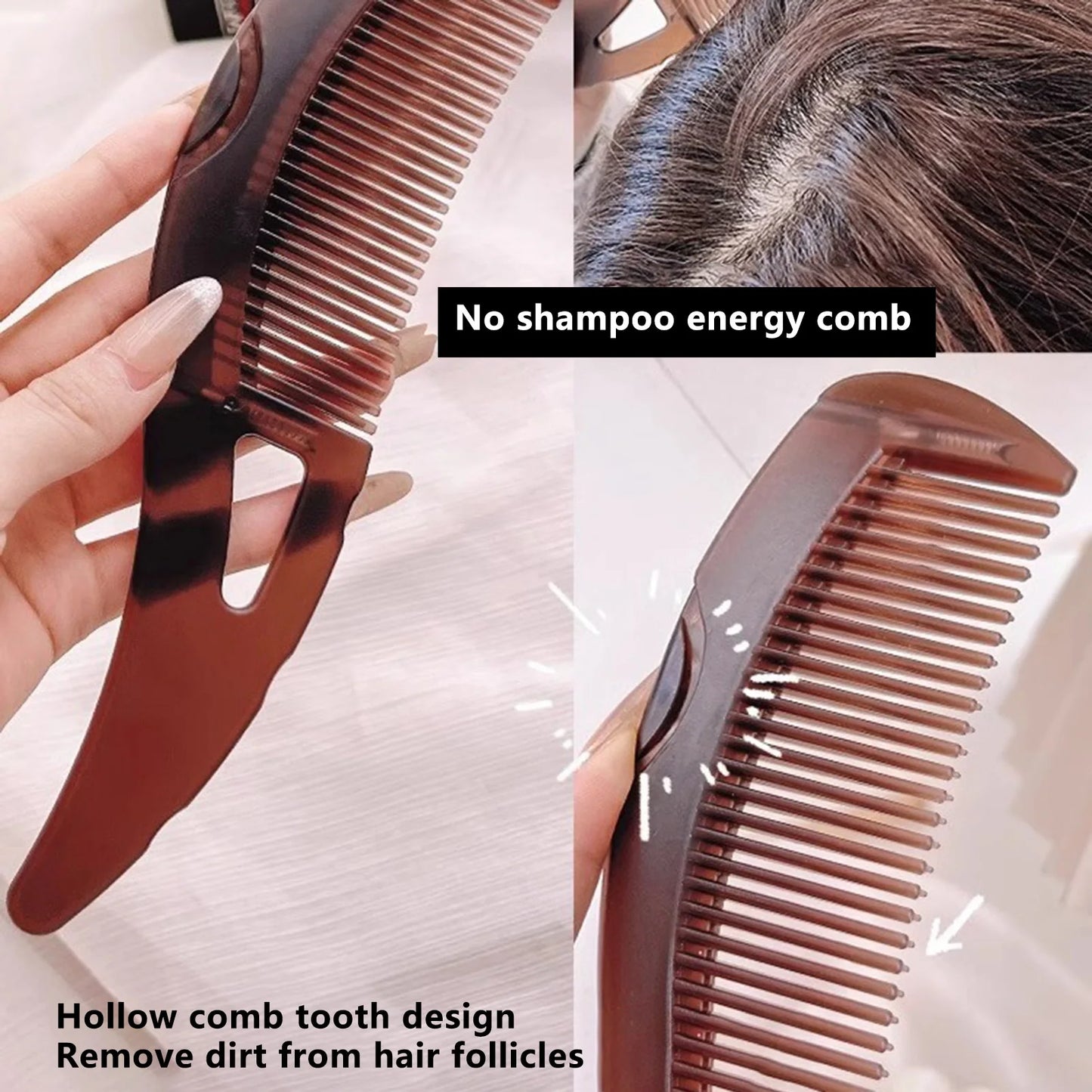 Dandruff Relief Comb Hollow Tooth Hairbrush Scalp Point Massage Dandruff Removal Reduce Ltching Scalp Care Comb for Women Men Peaceful Pleasures Health and Wellness