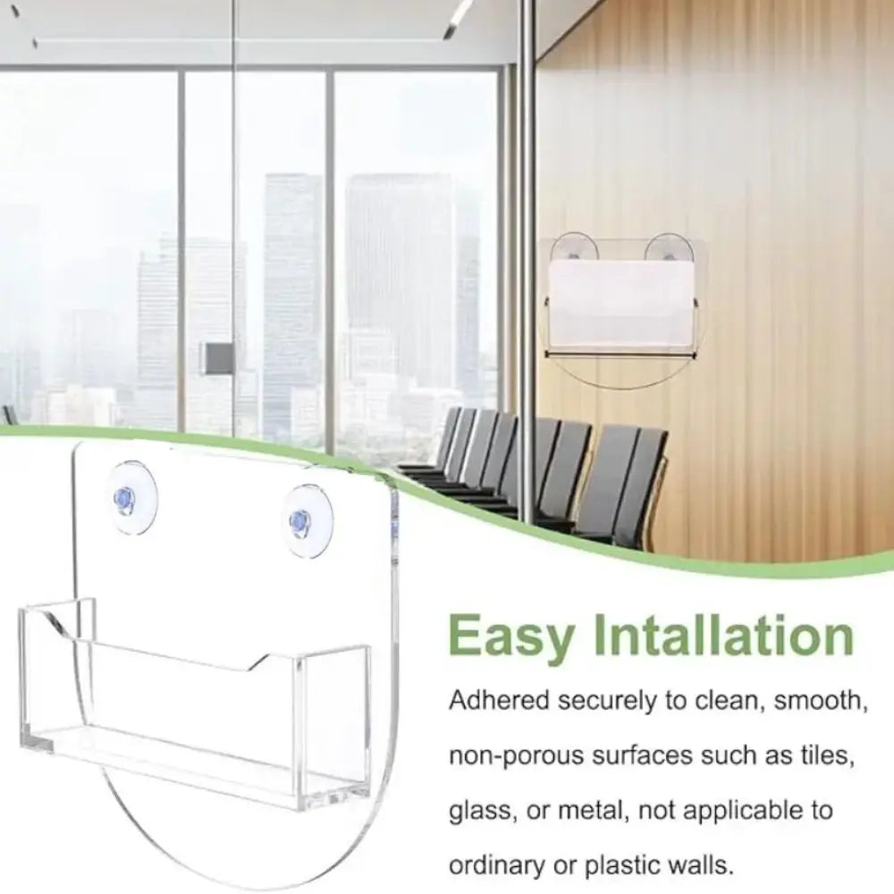 Acrylic Business Card Holder | Suction Cup Window Display Stand