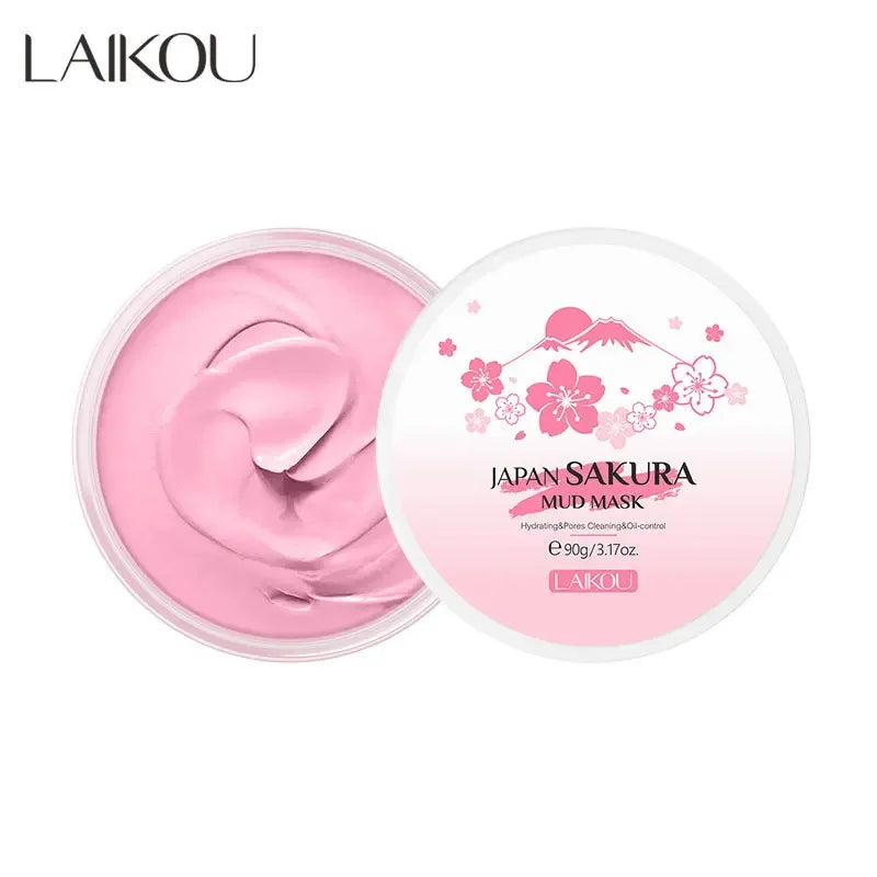 LAIKOU Sakura Clay Mask – Deep Cleanse & Brighten Peaceful Pleasures Health and Wellness Sakura Mud Mask 90g
