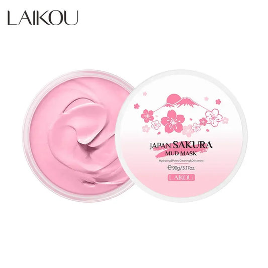 LAIKOU Sakura Clay Mask – Deep Cleanse & Brighten Peaceful Pleasures Health and Wellness Sakura Mud Mask 90g