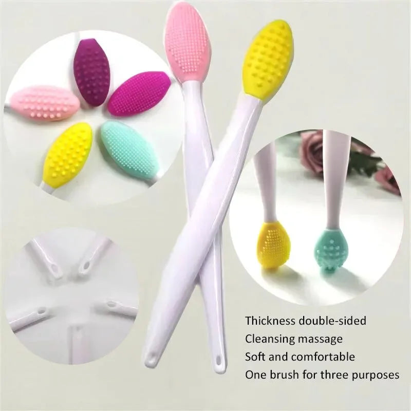 Silicone Double-Sided Face Scrub & Lip Exfoliating Brush