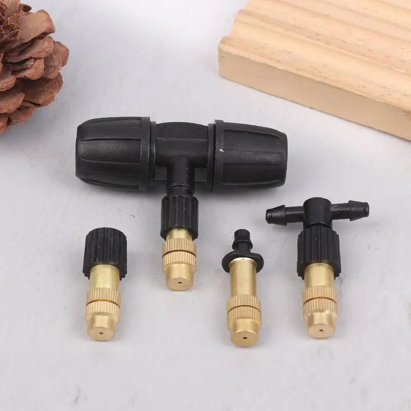 10Pcs/pack Garden Misting Cooling System Garden Irrigation Watering Brass Atomizer Adjustable Garden Micro Sprinklers Peaceful Pleasures Health and Wellness