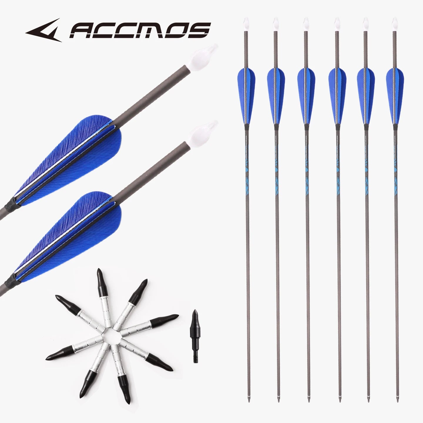 6 12 Shooting Arrow ID6 2 Pure Carbon Rod Blue True Feather Hunting