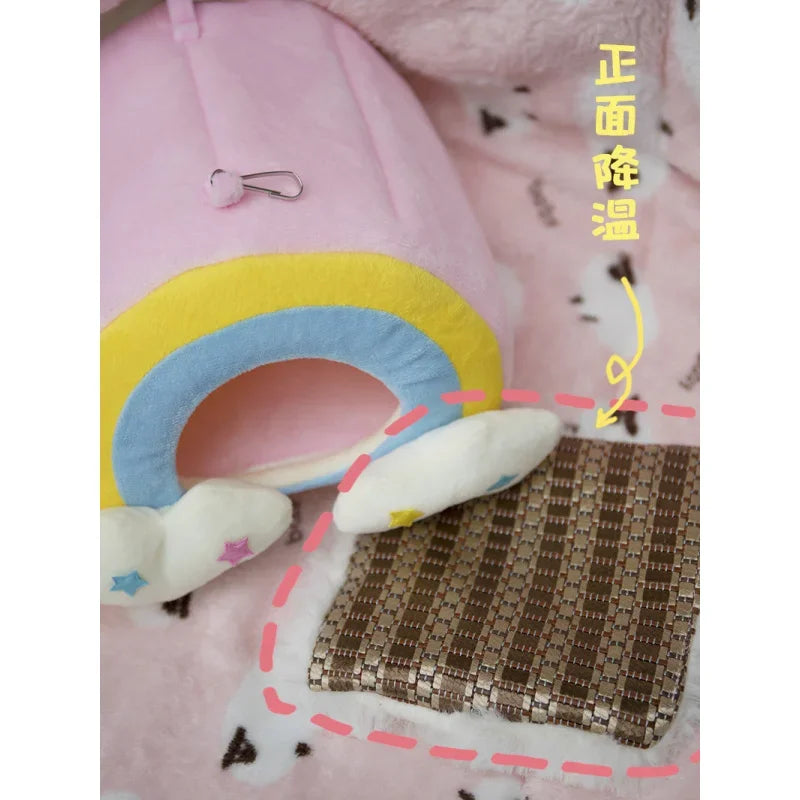 Rainbow Pet Nest for Sugar Gliders & Hamsters | Cozy Hideout Small Animal Nest Peaceful Pleasures Health and Wellness