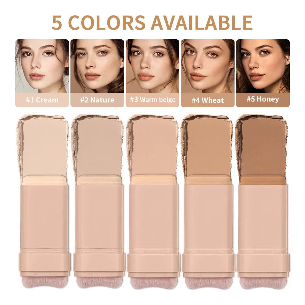 Matte Foundation Contour Stick | 5 Shades & Built-In Brush