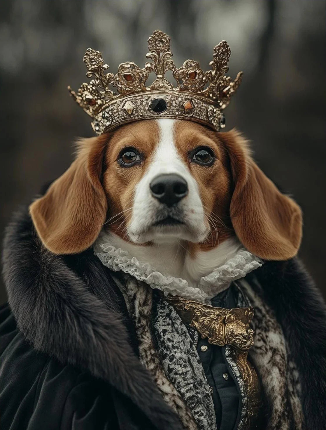Funny Renaissance Labrador Dog Canvas Wall Art | Royal Pet Portrait